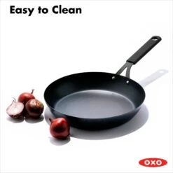 OXO Obsidian Carbon Steel 12" Frypan With Silicone Sleeve -OXO Kitchen Essentials cc005101 001 9