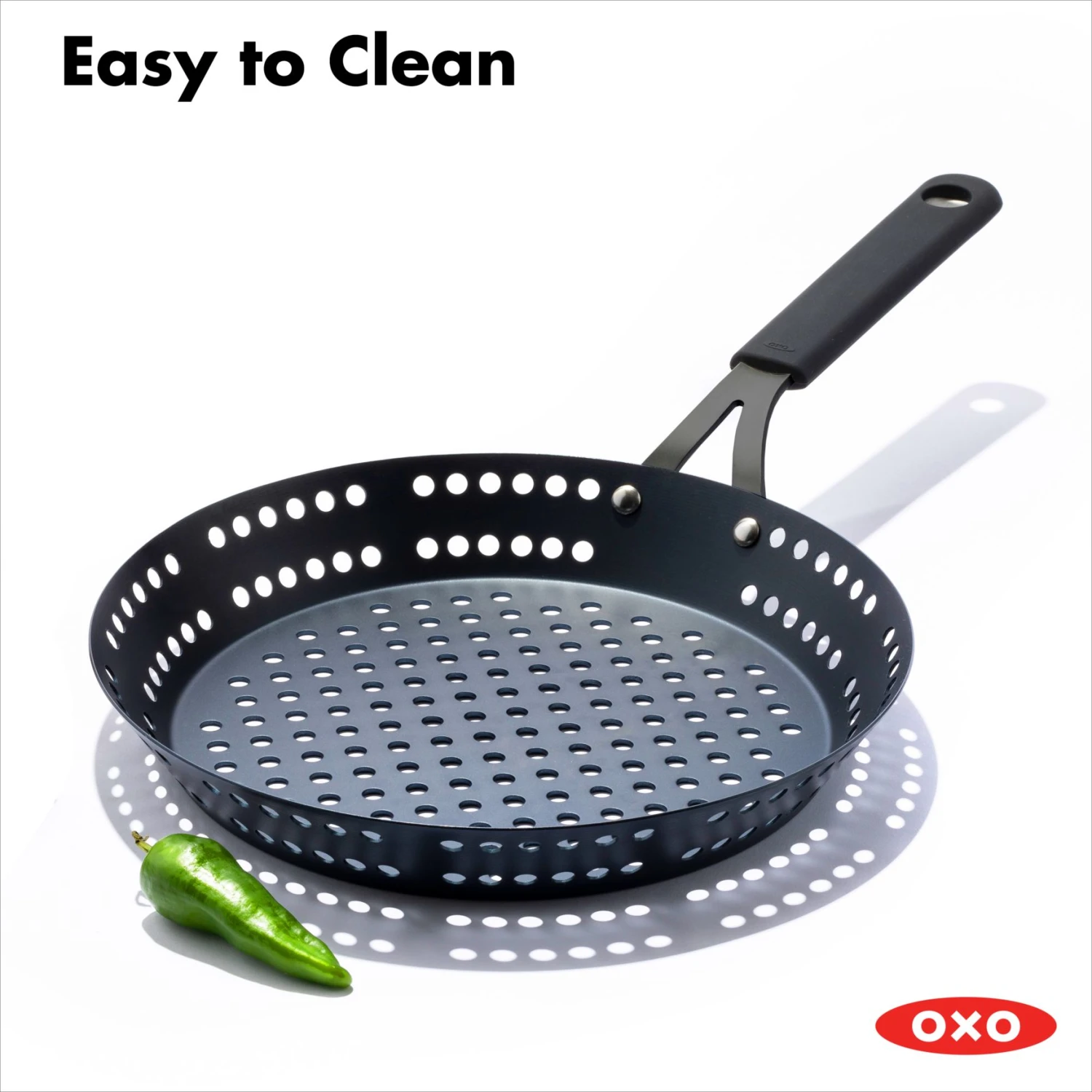 OXO Obsidian Carbon Steel 12" BBQ Frypan With Silicone Sleeve OXO Obsidian Carbon Steel 12" BBQ Frypan With Silicone Sleeve -OXO Kitchen Essentials cc005104 001 8