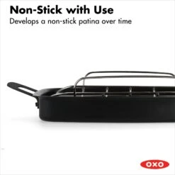 OXO Obsidian Carbon Steel Roaster With Rack -OXO Kitchen Essentials cc005106 001 4
