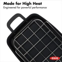 OXO Obsidian Carbon Steel Roaster With Rack -OXO Kitchen Essentials cc005106 001 6