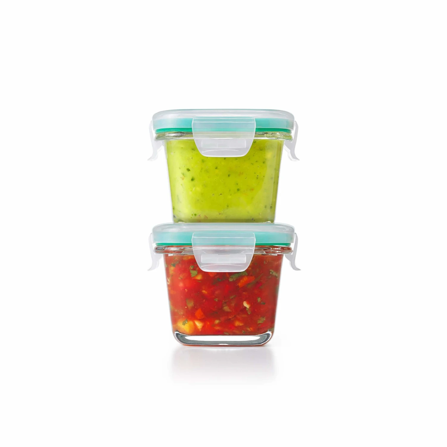 4 Piece Smart Seal Glass Mini Square Container Set 4 Piece Smart Seal Glass Mini Square Container Set -OXO Kitchen Essentials gg 11230300 3d 1