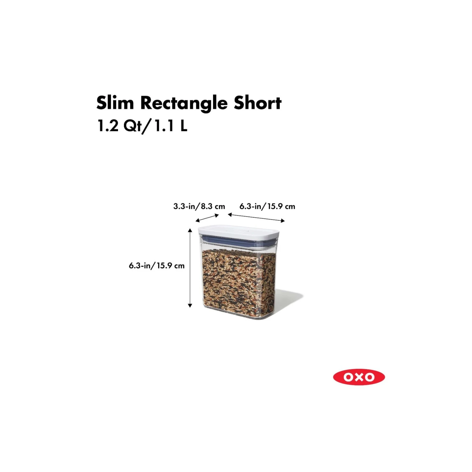 POP Container - Slim Rectangle Short (1.2 Qt.) POP Container - Slim Rectangle Short (1.2 Qt.) -OXO Kitchen Essentials gg 11234900 8artboard 1 100 1