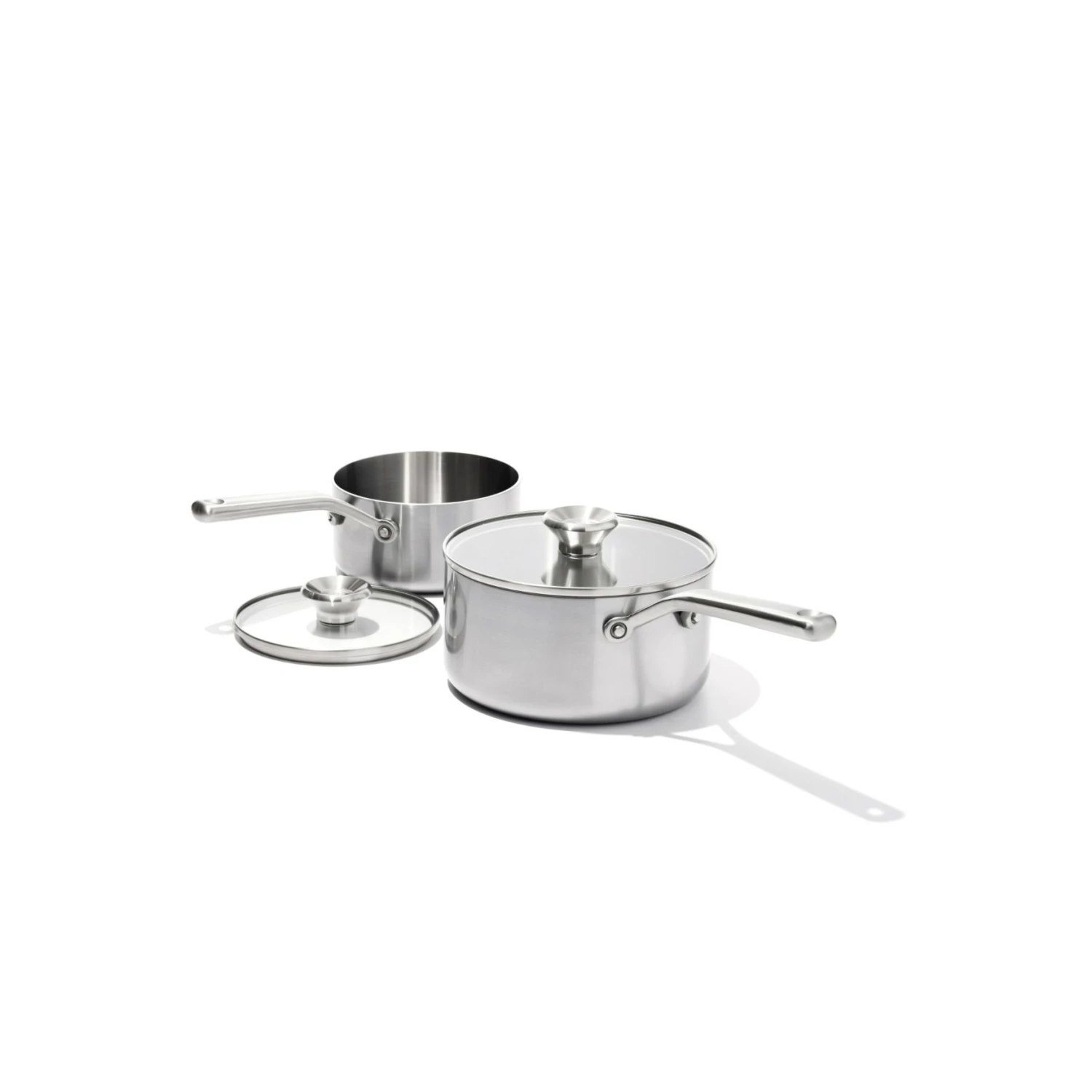 OXO Tri-Ply Stainless Mira Series 4-Piece Saucepan Set OXO Tri-Ply Stainless Mira Series 4-Piece Saucepan Set -OXO Kitchen Essentials
